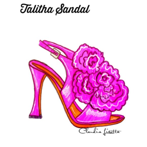 new CLAUDIA LISOTTA Metallic Pink Made In Brazil Leather Tabitha Heeled Sandals - Picture 11 of 14